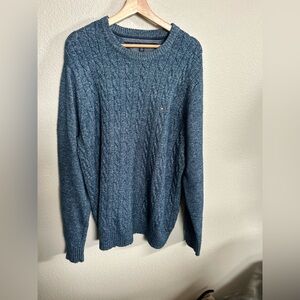 Tommy Hilfiger Men's Cable Knit Sweater - Blue/Gray